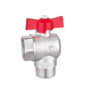 Smooth Male X Female Ball Valve PTFE M1&quot; X F1&quot; Brass T Handle Gas Valve